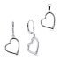 Romantic silver set of heart jewelry SET214W (pendant, earrings)