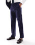 ASOS DESIGN straight with linen suit trouser in navy Синий, W36 L34 - фото #3