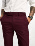 Фото #12 товара ASOS DESIGN skinny suit trousers in burgundy