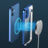 Ultra cienkie przezroczyste etui z metaliczną ramką do iPhone 12 Pro ciemno-niebieski