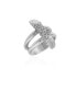 Фото #1 товара Silver-Tone Pave Glass Stone Ring