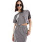 Threadbare jersey crop top & midi skirt set in charcoal