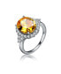 Фото #1 товара Sterling Silver Yellow Cubic Zirconia Oval Ring