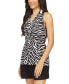ფოტო #7 პროდუქტის Women's Zebra-Print Button-Front Sleeveless Top