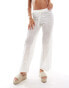 In The Style exclusive crochet wide leg beach trousers in white