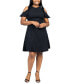 Фото #4 товара Plus Size Ruffle Cold Shoulder A Line Dress