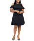 ფოტო #4 პროდუქტის Plus Size Ruffle Cold Shoulder A Line Dress