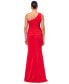 Women's Ruffled One-Shoulder Gown