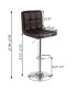 Adjustable Swivel Bar Stool Counter Height Bar Chair PU Leather