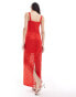 Фото #2 товара Y.A.S lace maxi dress with slit back in red