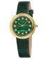 Women's Arezzo Green Leather Watch 33mm