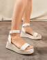 Фото #2 товара ASOS DESIGN Tati flatform sandals in natural fabrication