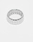 Lost Souls stainless steel 9mm line detail ring in silver