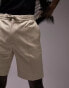 Фото #3 товара Topman slim pintuck shorts in stone