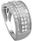 Фото #3 товара Diamond Round & Baguette Multirow Band (1 ct. t.w.) in 14k White or Yellow Gold