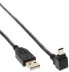 Фото #1 товара InLine USB Type A male / Mini 5pin male up angled 90° - black - 1m
