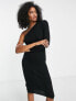 Фото #1 товара Vila one shoulder knitted midi dress in black