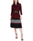 Фото #1 товара Women's Rib-Knit Belted Sweater Dress