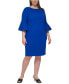 Фото #1 товара Plus Size Bell-Sleeve Sheath Dress