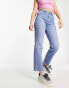 Wrangler wild west high waisted straight leg jean in mid blue