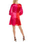 Maison Tara Satin Stripe Mini Dress Women's Pink 12