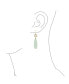 Фото #3 товара Unique Geometric Oval Linear Long Shape Tear Drop Natural Multi-Tier Light Green New Jade Serpentine Gemstone Party Dangling Earrings Fish hook for Women in yellow Gold Plated