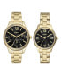 Фото #1 товара Часы Fossil His and Hers Gold-Tone Box