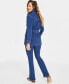 Фото #4 товара Women's Belted Denim Wrap Jacket, Created for Macy's