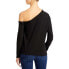 Фото #2 товара MONROW 298069 Womens One Shoulder Long Sleeve T-Shirt Size S