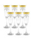 Flutes with a Stencil Pattern and Gold Band, Set of 6