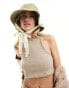 Фото #1 товара South Beach canvas bucket hat with chinstrap in olive green