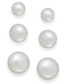 ფოტო #1 პროდუქტის Cultured Freshwater Pearl 3 piece Stud Earring Set in Sterling Silver (6-10mm)