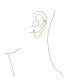 ფოტო #2 პროდუქტის Geometric Cartilage Plain Band With Chain Ear Warp Cuff CZ Stud Ear Lobe Earring For Women Men Yellow Gold Plated.925 Sterling Silver