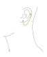 ფოტო #2 პროდუქტის Geometric Cartilage Plain Band With Chain Ear Warp Cuff CZ Stud Ear Lobe Earring For Women Men Yellow Gold Plated.925 Sterling Silver