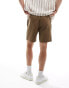 ONLY & SONS pull on linen shorts in washed brown