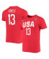 Фото #1 товара Women's Sylvia Fowles USA Basketball Red Name and Number Performance T-shirt