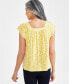ფოტო #2 პროდუქტის Women's Cotton Printed Square-Neck Top, Created for Macy's
