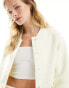 4th & Reckless crochet pocket detail bomber jacket co-ord in cream Бежевый, 36 - фото #3