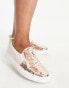 ASOS DESIGN Wide Fit Dreamy slip on trainers in rose gold sequin