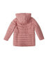 Girls Pink Fuzzy Sherpa Lined Coat with Hood