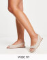 Фото #1 товара ASOS DESIGN Wide Fit Lemonade peep toe ballet flats in natural fabrication