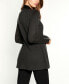 Фото #5 товара Black Label Women's Faux-Leather Collared Sweater Jacket