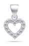 Фото #1 товара Sparkling silver pendant with zircons Small heart PT86W