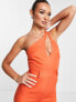 Фото #4 товара Extro & Vert asymmetric strappy jumpsuit with wide leg in rust