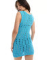 Фото #4 товара Cotton On bodycon mini dress in blue crochet