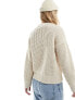 Selected Femme cable knit jumper in beige