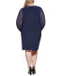 Фото #2 товара Plus Size Pleated-Sleeve Sheath Dress