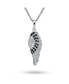 Фото #1 товара Bling Jewelry two Tone Pave Black White Cubic Zirconia CZ Spiritual Guardian Angel Wing Feather Dangle Pendant Necklace For Women For Teen