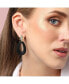 ფოტო #4 პროდუქტის Women's Black Teardrop Dented Drop Earrings