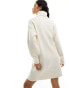 New Look roll neck knitted mini dress in cream